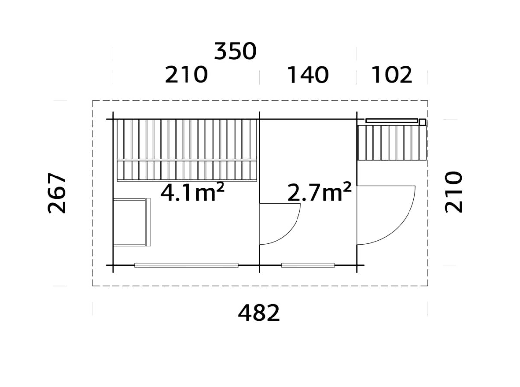 Koka Sauna Pirts Sanija 6.8 m2 - HOLDORS