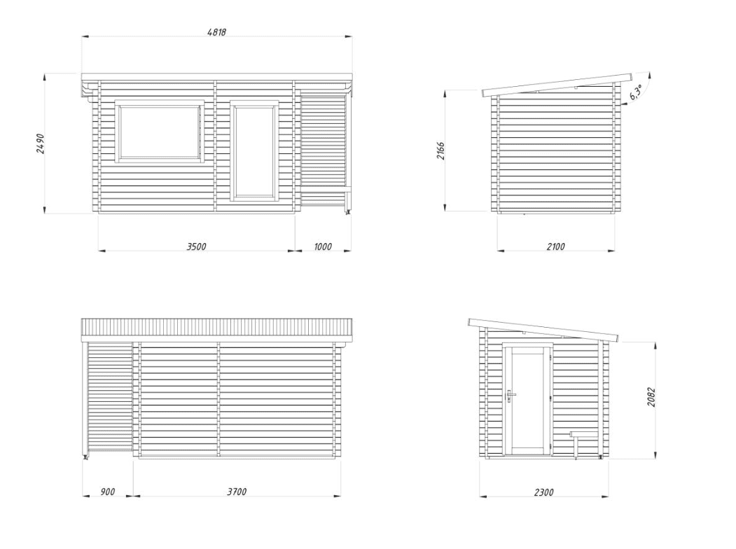 Koka Sauna Pirts Sanija 6.8 m2 - HOLDORS