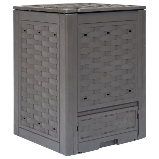 Komposta Kaste, 60X60X83Cm, 300L, Brūna, Plastmasas Rotangpalma - HOLDORS