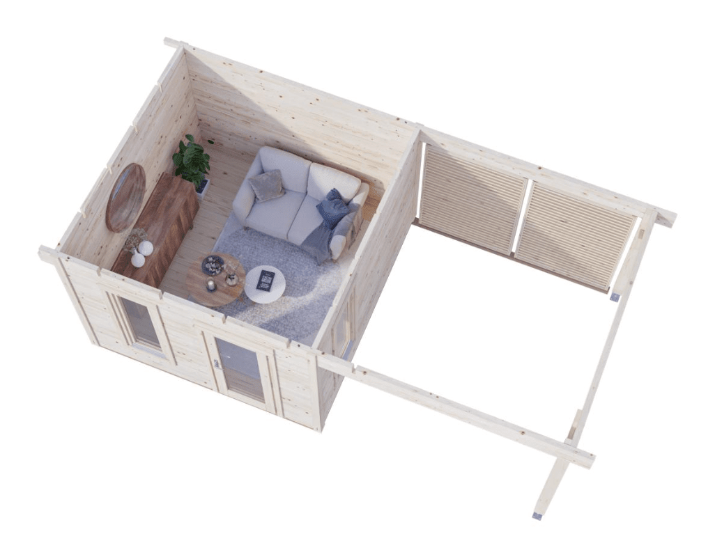 Māja dārzam no koka Greisa 8.1 + 8.1 m2 - HOLDORS