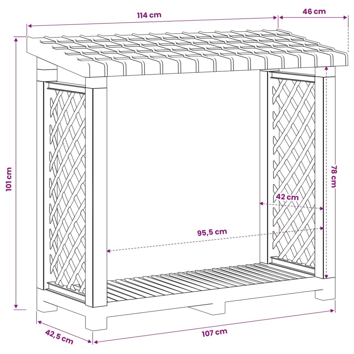 Malkas Plaukts 114 X 46 X 101 Cm Pp Antracīta - HOLDORS