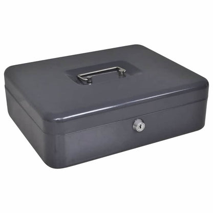 Naudas Kaste Ar Slēdzeni Tumši Pelēka 30 X 24 X 9 Cm Tērauds - HOLDORS