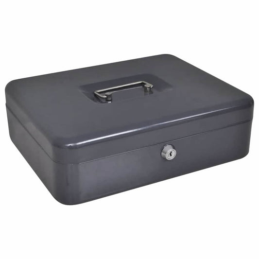 Naudas Kaste Ar Slēdzeni Tumši Pelēka 30 X 24 X 9 Cm Tērauds - HOLDORS