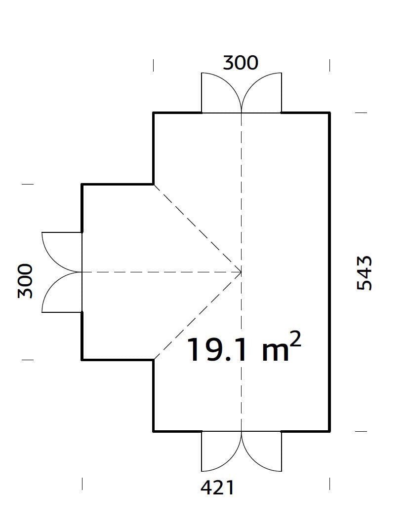 Oranžērija Emīlija — 19.1 m² | 543x300 cm - HOLDORS