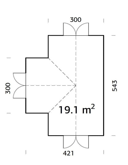 Oranžērija Emīlija — 19.1 m² | 543x300 cm - HOLDORS