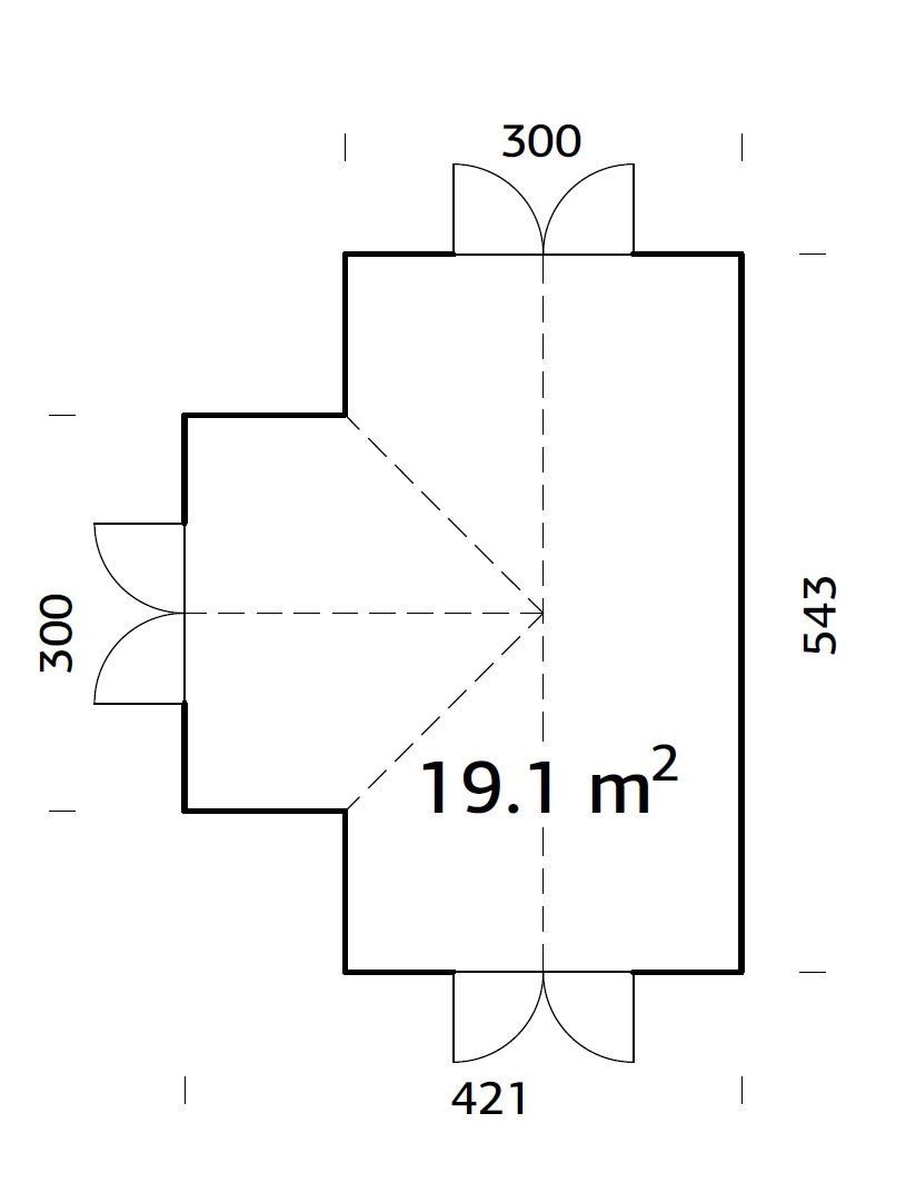Oranžērija Emīlija — 19.1 m² | 543x300 cm - HOLDORS