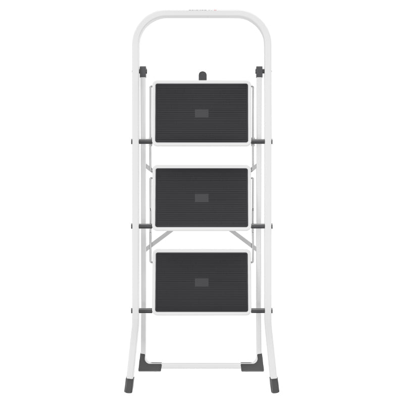 Pakāpienu soliņš salokāms K40 BasicLine / tērauda / 3 pakāpieni, drošības rokturis - HOLDORS