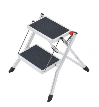 Pakāpienu soliņš salokāms MK60 StandardLine / tērauda / 2 pakāpieni / balts - HOLDORS