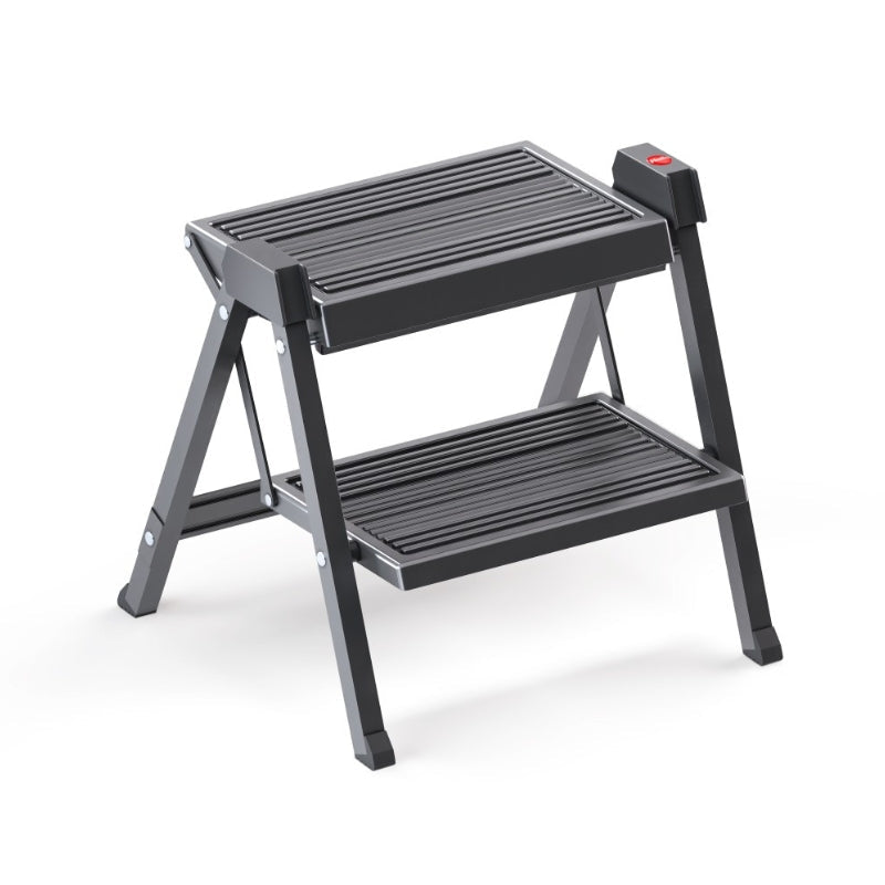 Pakāpienu soliņš salokāms StepFix / tērauda / 2 pakāpieni / melns - HOLDORS