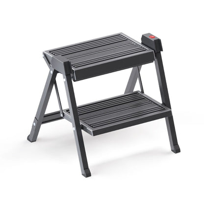 Pakāpienu soliņš salokāms StepFix / tērauda / 2 pakāpieni / melns - HOLDORS