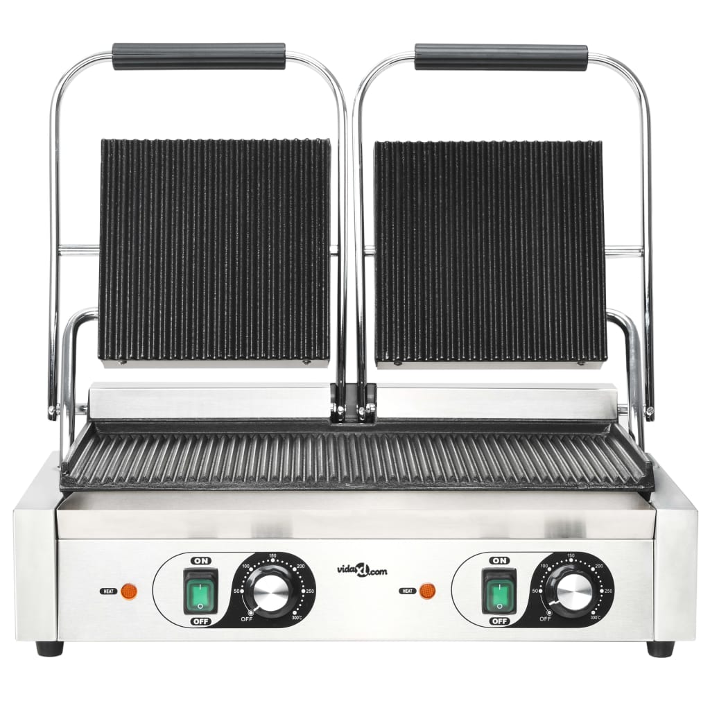 Panini Grils Ar Rievotu Virsmu, 3600 W, 57X30,5X20 Cm - HOLDORS