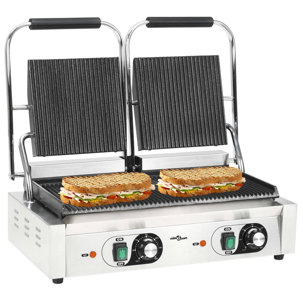 Panini Grils Ar Rievotu Virsmu, 3600 W, 57X30,5X20 Cm - HOLDORS