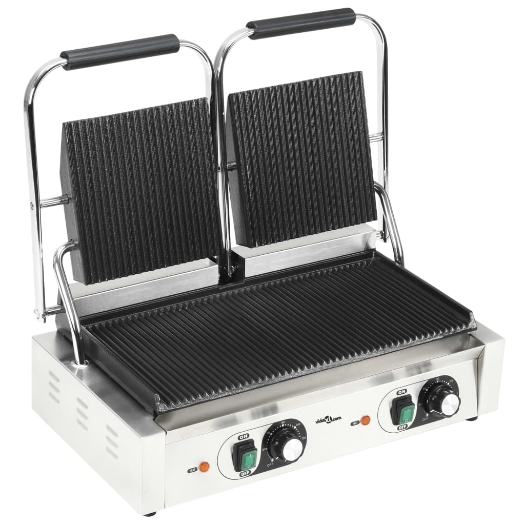 Panini Grils Ar Rievotu Virsmu, 3600 W, 57X30,5X20 Cm - HOLDORS