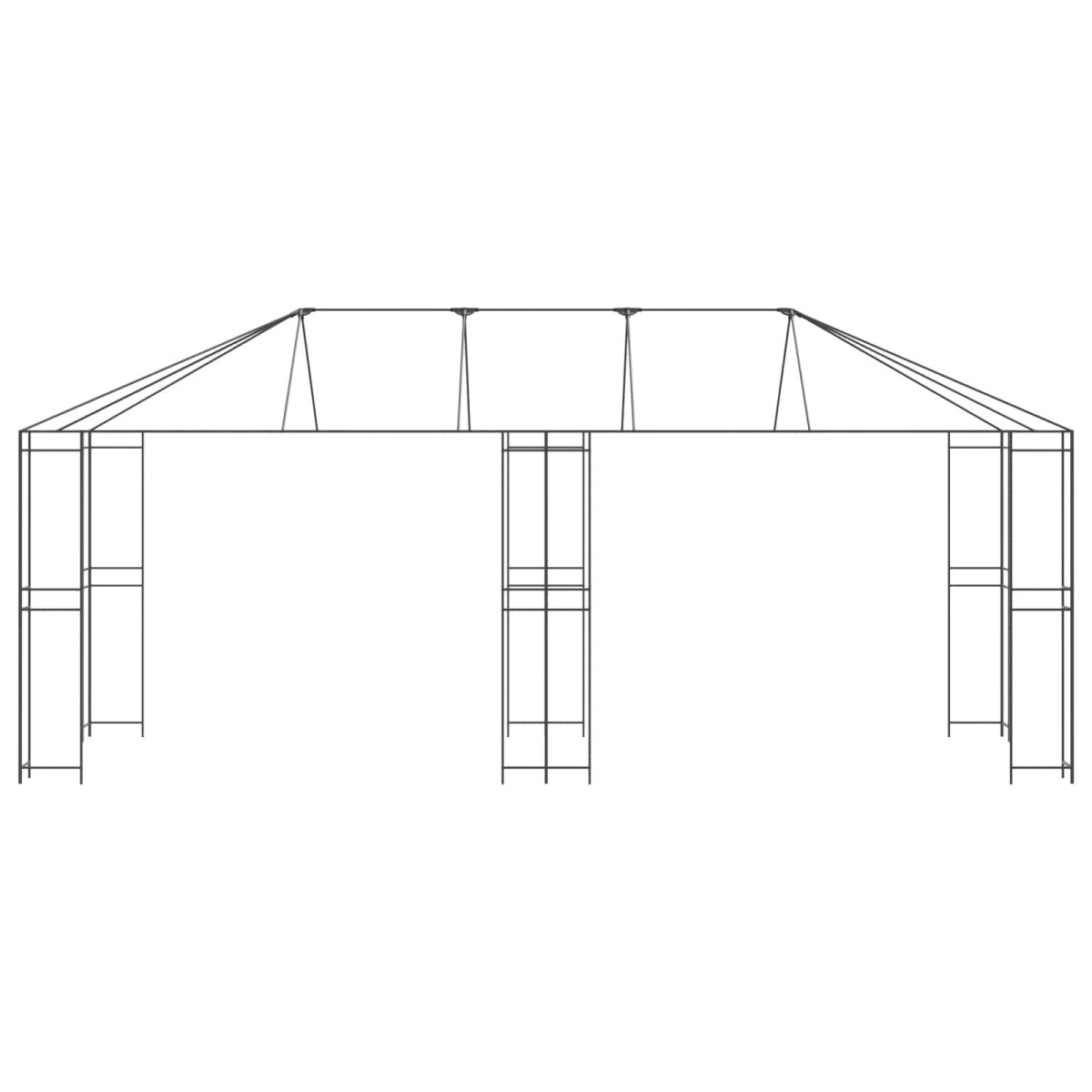 Paviljona Rāmis Bez Paviljona Auduma 6 X 3 M Melns Tērauds - HOLDORS