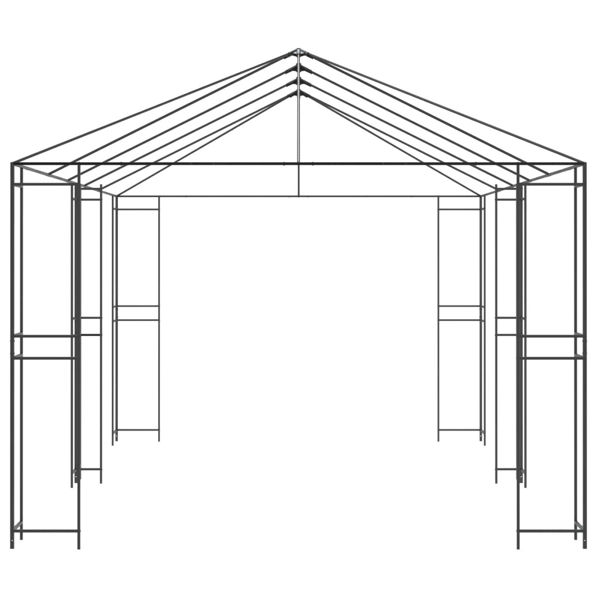 Paviljona Rāmis Bez Paviljona Auduma 6 X 3 M Melns Tērauds - HOLDORS