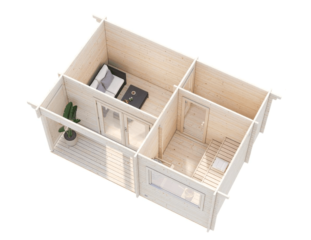 Pirts dārzam Sanija 11.5 m2 no koka - HOLDORS