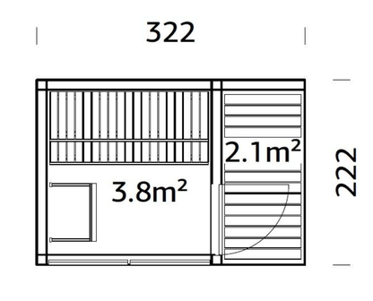 Pirts Sāra 3.8 + 2.1 m2 - HOLDORS