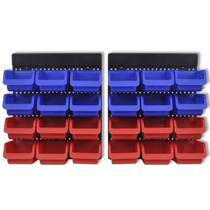 Plastmasas Kastes Garāžai 24 Gb, Liekamas Pie Sienas, Zilas,Sarkanas - HOLDORS