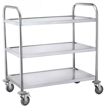 Platform trolley 3 shelf, Stainless