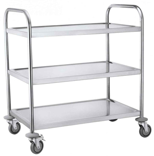 Platform trolley 3 shelf, Stainless