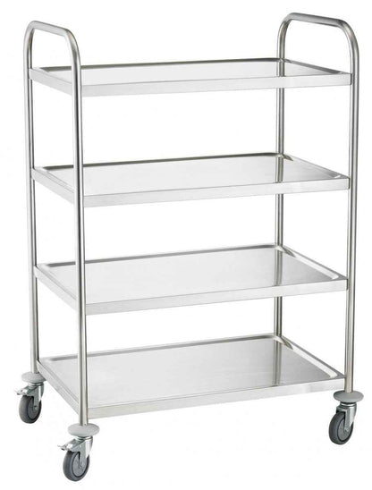 Platform trolley 4 shelf, Stainless