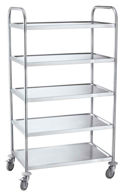 Platform trolley 5 shelf, Stainless