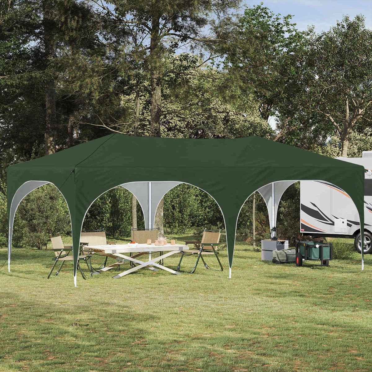 Pop-Up Svinību Teltis 575 X 288 X 245 Cm Oksforda Audums - HOLDORS