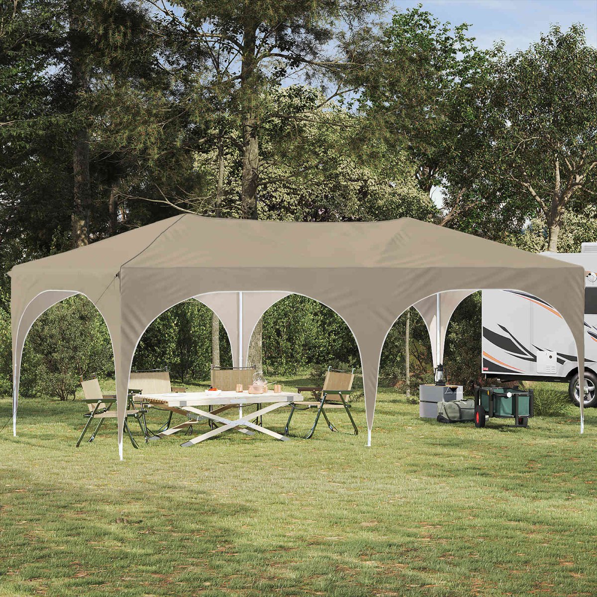 Pop-Up Svinību Teltis 575 X 288 X 245 Cm Oksforda Audums - HOLDORS