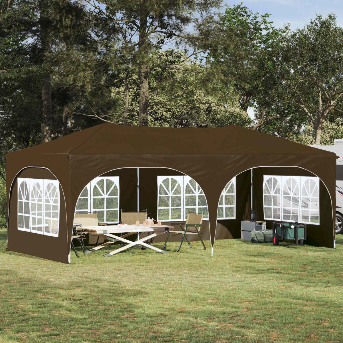 Pop-Up Svinību Teltis 575 X 288 X 245 Cm Oksforda Audums - HOLDORS
