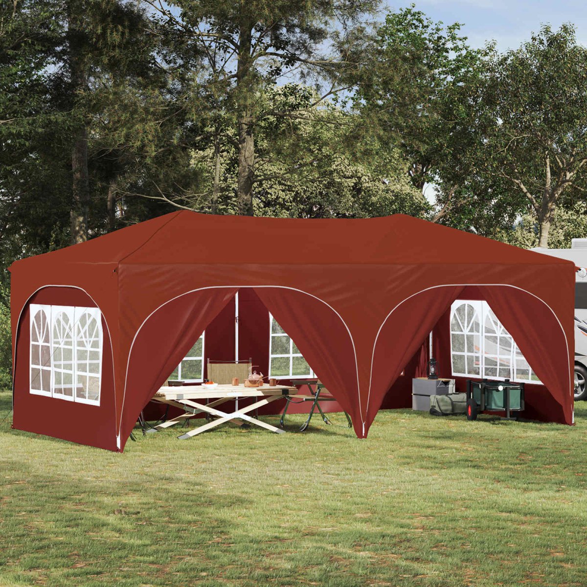 Pop-Up Svinību Teltis 575 X 288 X 245 Cm Oksforda Audums - HOLDORS