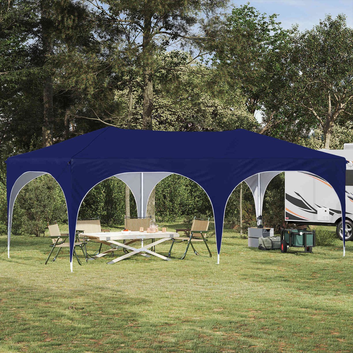 Pop-Up Svinību Teltis 575 X 288 X 245 Cm Oksforda Audums - HOLDORS