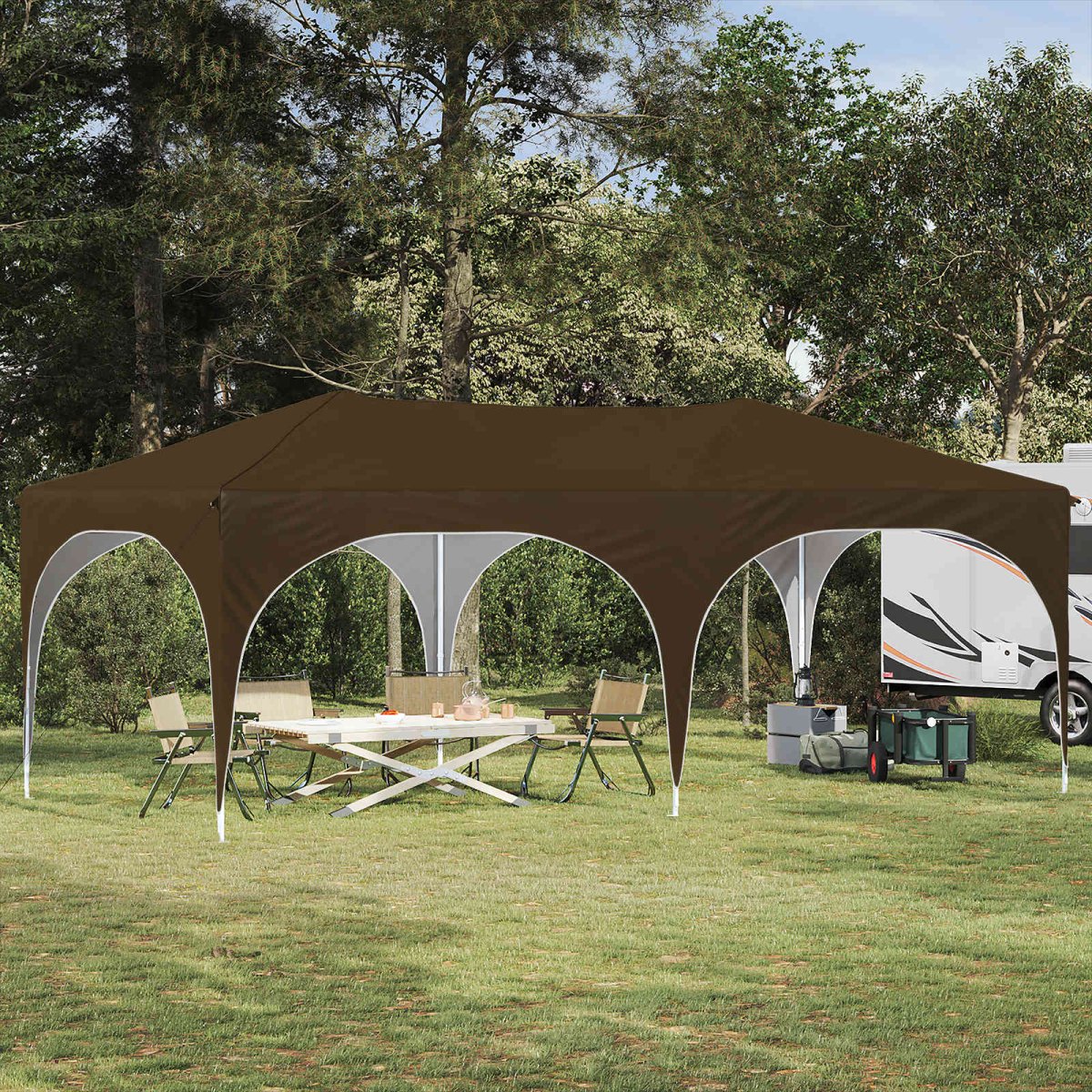 Pop-Up Svinību Teltis 575 X 288 X 245 Cm Oksforda Audums - HOLDORS