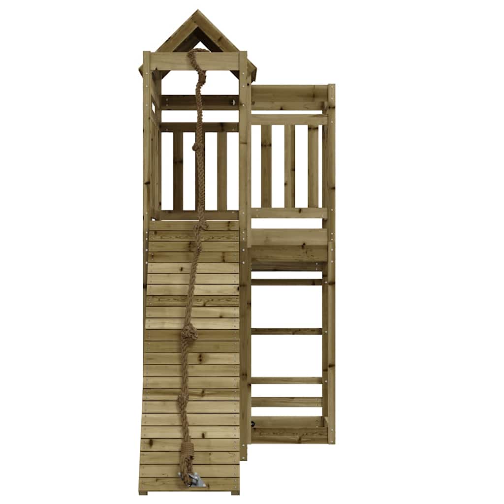 Rotaļu Mājiņa Ar Kāpšanas Sienu, Impregnēts Priedes Koks - HOLDORS