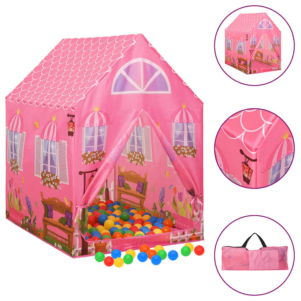Rotaļu Telts Ar 250 Bumbiņām, 69X94X104 Cm, Rozā - HOLDORS