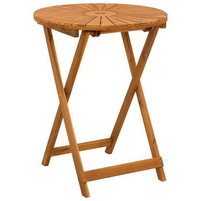 Saliekamais Dārza Galds Dabiska Ø60 X 75 Cm Cietā Akācijas Koks - HOLDORS