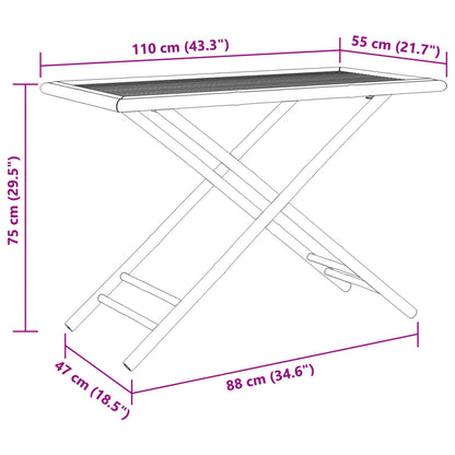 Saliekams Dārza Galds, 110X55X75 Cm, Bambuss - HOLDORS