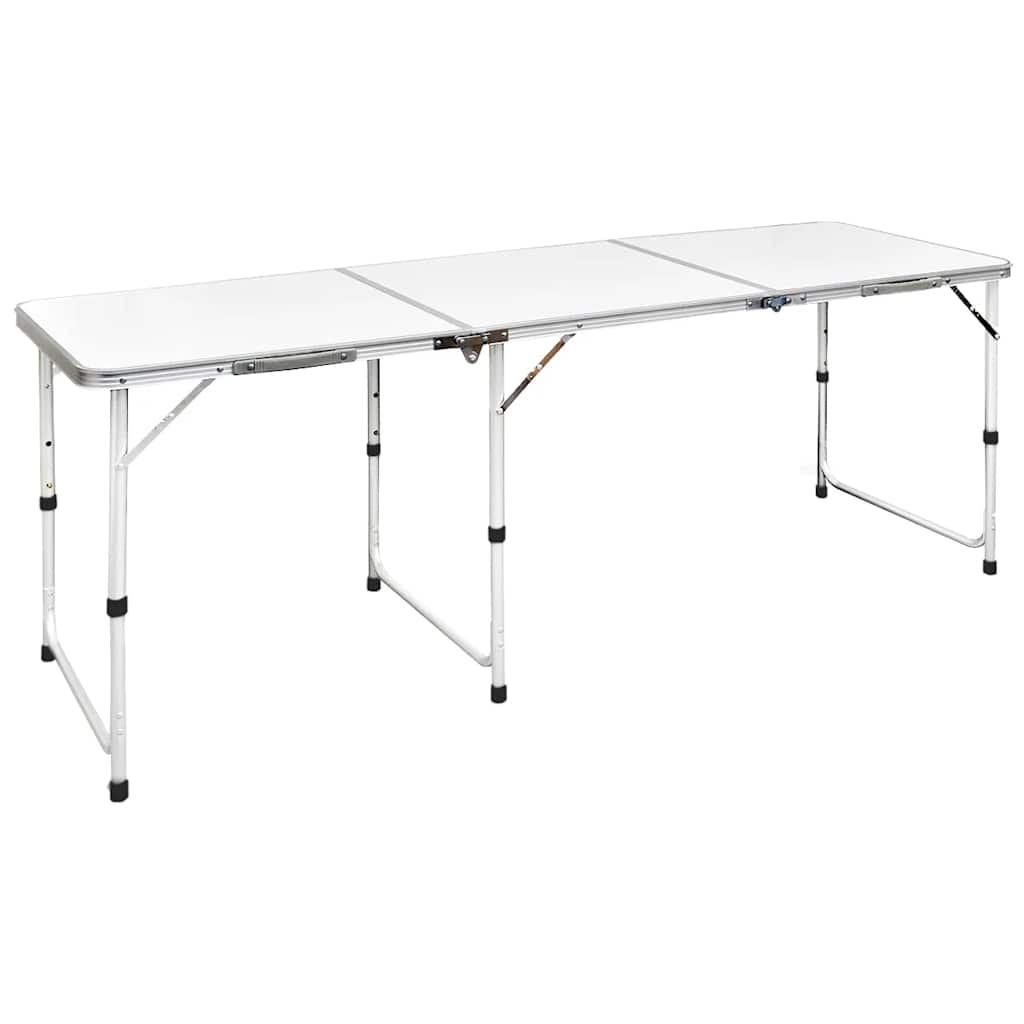 Saliekams Kempinga Galds Un 6 Taburetes, Regulējams Augstums, 180X60Cm - HOLDORS