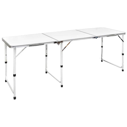 Saliekams Kempinga Galds Un 6 Taburetes, Regulējams Augstums, 180X60Cm - HOLDORS
