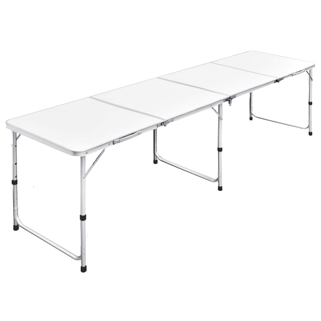 Saliekams Kempinga Galds Un 6 Taburetes, Regulējams Augstums, 180X60Cm - HOLDORS