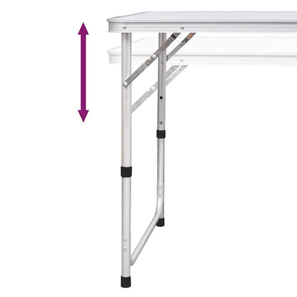Saliekams Kempinga Galds Un 6 Taburetes, Regulējams Augstums, 180X60Cm - HOLDORS