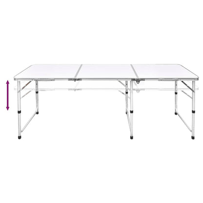 Saliekams Kempinga Galds Un 6 Taburetes, Regulējams Augstums, 180X60Cm - HOLDORS