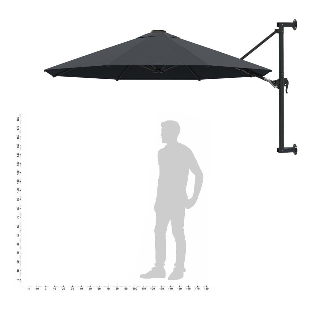 Saulessargs Ar Metāla Kātu, Antracītpelēks, 300 Cm - HOLDORS