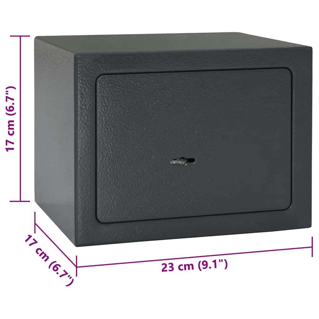 Seifs Ar Slēdzeni Tumši Pelēka 23 X 17 X 17 Cm Tērauds - HOLDORS