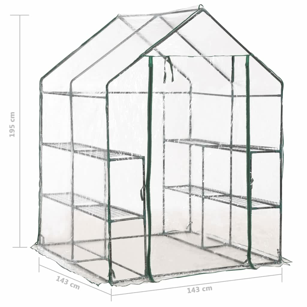 Siltumnīca Ar 8 Plauktiem, 143X143X195 Cm - HOLDORS