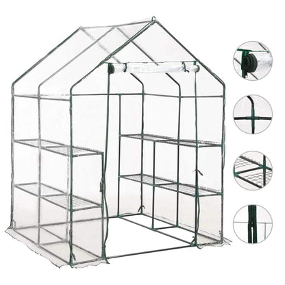 Siltumnīca Ar 8 Plauktiem, 143X143X195 Cm - HOLDORS