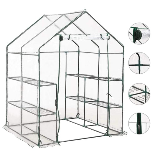 Siltumnīca Ar 8 Plauktiem, 143X143X195 Cm - HOLDORS