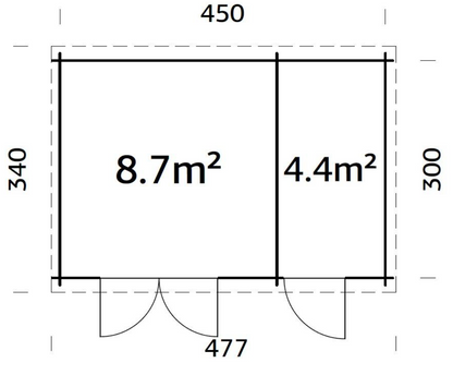 Šķūnis dārzam Elīna 13.1 m²
