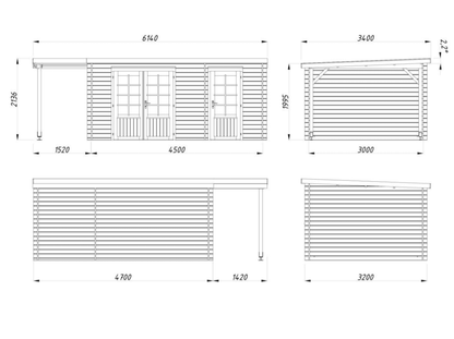 Šķūnis dārzam Elīna 13.1 + 3.9 m² - HOLDORS