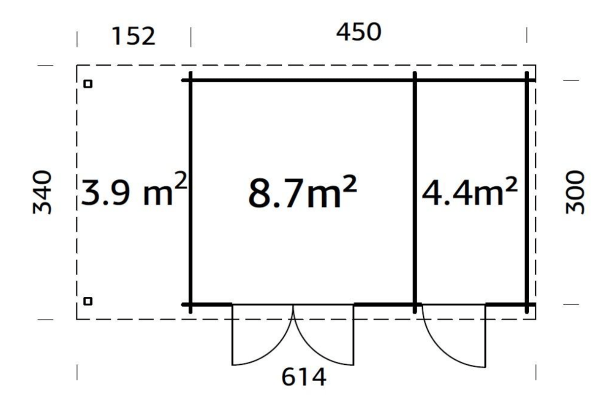 Šķūnis dārzam Elīna 13.1 + 3.9 m² - HOLDORS