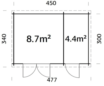 Šķūnis dārzam Elīna 13.1 m² - HOLDORS
